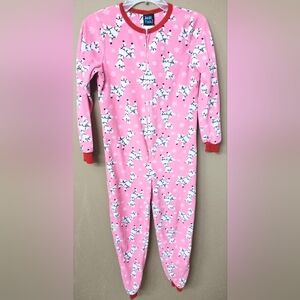 Girls Pajamas One Piece‎ Lama Christmas Large Z7